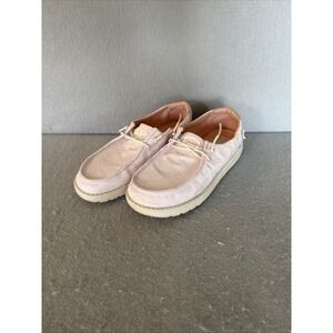 Hey Dude Girls Wendy Youth Linen Sugar Shine Slip-On Comfort‎ Shoes Size YT3